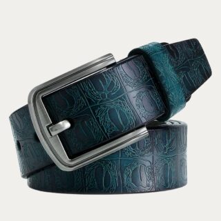 Ceinture homme cuir embossé crocodile