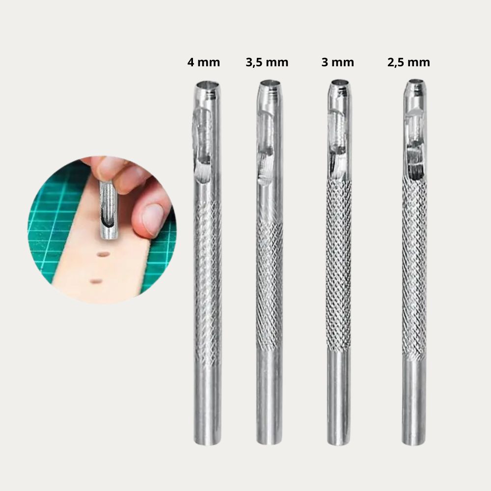 Kit perforateur de ceinture avec 4 embouts